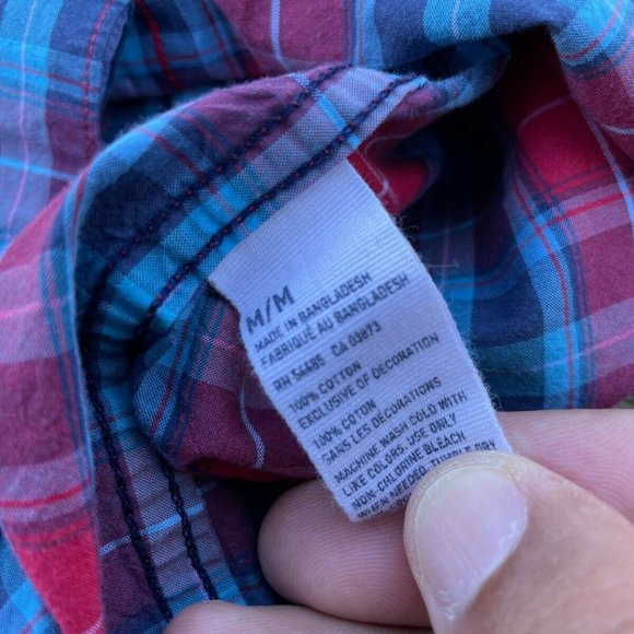 American Eagle Outfitters Men Casual Shirt Long Sleeve Button Down Plaid Sz M/M - Picture 9 of 10